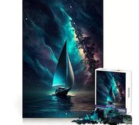 Space Sailing Boat Galaxy Jigsaw Puzzles for Adults 1000 Pieces Pure Logic Toy Stress Free Sharp Cut Santa Wish Item 50x75cm