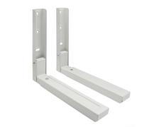 Space Saver Microwave Wall Mounting Brackets 2 Pcs with Extendable Steel Arms for Kitchen (White)