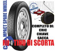 Space Saver Spare Wheel 15 Fiat Panda Pandina Cross Classic 4X98 Jack Wrench Bag