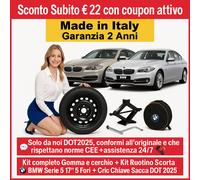 Space Saver Spare Wheel 17 " BMW Serie5 5 Holes Till 2017 With Jack Wrench Bag