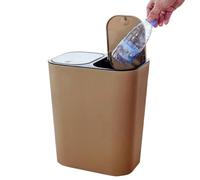 Space-Saving 18L Dual Compartment Trash Can with Button Lid for Kitchen Living Room Dining Room Bedroom Office & Area Separation Waste Management