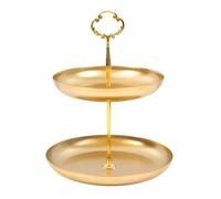 Space Saving 2 Tiers Snacks Tray Double Layer Iron Fruit Holder For Kitchen Countertop Storage Nonslip Base Basket Multi Purpose Storage Rack