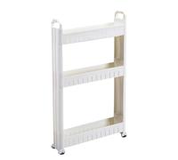 Space-Saving 3-Tier Storage Cart Multi-Purpose for Kitchen Bathroom Laundry Bedroom - Compact Rolling Shelf for Small Spaces (Width: 15.5cm)