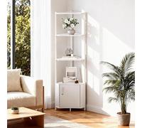 Space-Saving 5-Tier Corner Shelf Rack - Industrial Metal & Wood Organizer | for Kitchen, Living Room, Bedroom, Bathroom, Home Office - Sturdy Display Storage - Vintage Style
