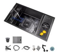Space-Saving Above-Counter Sink with Accessories - Compact Hidden Kitchen Sink 55x32x23cm Includes Faucet & Siphon for Apartments and Villas t for Rest Rooms