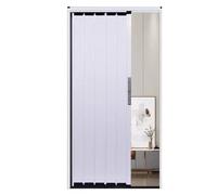 Space-Saving Accordion Folding Door for Indoor Use 121 x 203 cm Width 61 - 177.8 cm Perfect for Closets White Panel for Home & Office Decor.