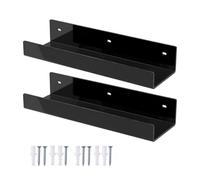 Space Saving Acrylic Wall Shelf Pair for Compact Devices and Decor, Raised Lip Display Rack with Drill Install Parts Device Shelf Acrylic Rack Small Item Holder Wall Organizer Clock Display Desk
