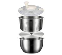 Space Saving and Practical 6L Salad Spinner with Secure Locking Lid for Neat Cooking Multipurpose Fruit Spinner