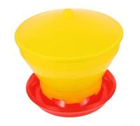 Space Saving Automatic Feeder Bucket for Chickens Made from Plastic with Smooth Interior to Support Routine Hygiene Maintenance (yellow)