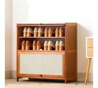 Space-Saving Bamboo Shoe Rack for Hallway Entryway & Bedroom - Keep Your Space nized and Stylish with This Elegant Storage Solution