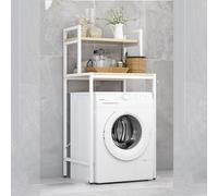 Space-Saving Bathroom Shelf Above Washer 2-Layer Detergent White Storage Unit for Laundry Room & Toilet Mobile Bathroom Shelf for Efficient Use of Space