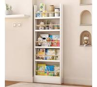 Space-Saving Behind The Door Bookshelf - 3/4/5-Tier Wooden Bookcase with Open Display Shelves - Wall-Mounted Storage for Toys & Books, Narrow Design