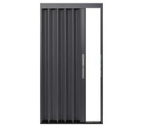 Space-Saving Black Concertina Folding Door, Pleated Internal Door Panel for Closets, Adjustable Widths 24-70 inches, 64x80in (166x203cm) - Ideal for Small Spaces
