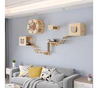 Space-Saving Cat Climbing Frame, Wall Mounted Cat Wall Furniture, Cat Wall Shelves Set, Easy to Install(Style6)