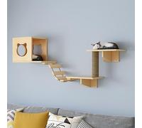 Space-Saving Cat Climbing Frame, Wall Mounted Cat Wall Furniture, Cat Wall Shelves Set, Easy to Install(Style1)