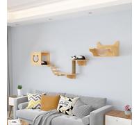 Space-Saving Cat Climbing Frame, Wall Mounted Cat Wall Furniture, Cat Wall Shelves Set, Easy to Install(Style8)