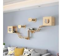 Space-Saving Cat Climbing Frame, Wall Mounted Cat Wall Furniture, Cat Wall Shelves Set, Easy to Install(Style5)