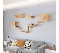 Space-Saving Cat Climbing Frame, Wall Mounted Cat Wall Furniture, Cat Wall Shelves Set, Easy to Install(Style9)