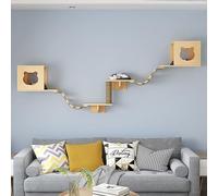 Space-Saving Cat Climbing Frame, Wall Mounted Cat Wall Furniture, Cat Wall Shelves Set, Easy to Install(Style3)