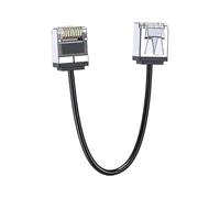 Space Saving Cat6A Ethernet Cable Flat, Black 0.5 METERS