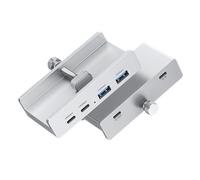 Space Saving Clip on USB Hub Provides 10Gbps Transfer Speed and Stable Energy for Multiple Devices on Clean Desktops Space Saving Hub