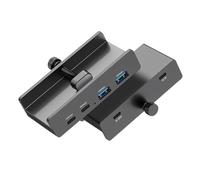Space Saving Clip on USB Hub Provides 10Gbps Transfer Speed and Stable Energy for Multiple Devices on Clean Desktops Space Saving Hub