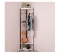 Space-Saving Coat Rack Stand - Floor-Standing Hall Tree with Hooks for Small Apartments - Stylish Corner Coat Holder & Hat Rack - Durable Storage Solution (Color: Black)