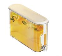 Space Saving Cold Kettle Beverage Dispenser with Faucet, Perfect for Refrigerator Organization (White)