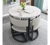 Space-Saving Compact Round Table & Chairs Set - Ideal Dining Solution for Offices Clubs and Small Spaces - Stylish Furniture for Modern Interiors