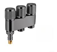 Space Saving Copper Angle Valve With Triple Outlets Designed For Tight Spaces Behind Laundry Appliances In Dark Gray Color(H)