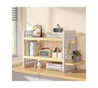 Space-Saving Corner Desk Hutch - Modern Wooden Bookshelf nizer for Home Office & Dorm - Stylish Desktop Storage Rack with Easy Assembly (Yellow 40x15x36cm)