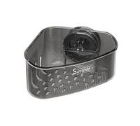 Space Saving Corner Sink Organizer, Kitchen Bathroom Accessories Sink with Removable Suction Cup and Drain Hole for Sponge Brush, Adjustable Drain Rack