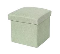 Space-Saving Cube Storage Ottoman Modern Green Cotton Folding Pouf 30x30x30cm (12x12x12inch) for Living Room Entryway Hallway Stylish Home nizer