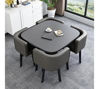 Space-Saving Dark Gray Coffee Table Set for Business Meetings | Small Conference Room Negotiation Table & Chairs | Perfect for Offices and Shops