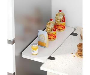 Space-Saving Desk Extender Tray - Drop Leaf Table for Dining, Kitchen & Office - 50x20cm White Desktop Extension for Small Spaces - Perfect for Compact Areas