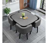 Space-Saving Dining Set for 4 - Round/Square Kitchen Table & 4 Chairs - Compact Furniture for Small Dining Rooms & Cozy Spaces - Modern Design Perfect for Apartments