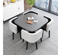 Space-Saving Dining Table Set for 4 - Round/Square Kitchen Table & Chairs for Small Spaces - Compact Dining Furniture for Apartments & Cozy Areas