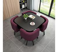 Space-Saving Dining Table Set with 4 Chairs Versatile Meeting & Reception Table Ideal for Dining Rooms Cafés and Small Spaces (Color)