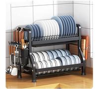 Space-Saving Dish Drying Rack & nizer - Efficient Kitchen Countertop Storage for Plates Utensils & Cookware - Smart Design for Quick Drying and Clutter-Free Kitchen