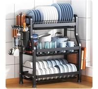 Space-Saving Dish Rack with Drainer - Efficient Kitchen nizer for Drying and Storage Countertop Essential for Small Spaces Rust-Resistant Design