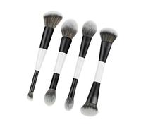 Space Saving Double Partial Makeup Brush with Nonallergenic Fibers Simple Neat Permanent for Daily Use Thin Redden Base Brush