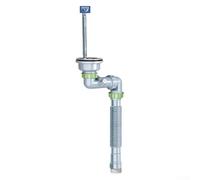 Space Saving Double Sink Drain Kit With Enhanced Flow For Kitchen, Stainless Steel And Thickened Pvc Plumbing Set, Easy Install Anti Odour System, Transparent Cup Design, 45x26x15.5cm Size(Single)