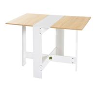 Space-Saving Drop Leaf Table, Oak White, Folding, High-Quality