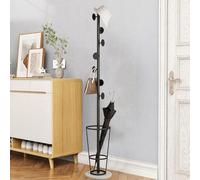 Space Saving Entryway Umbrella Stand with Integrated Coat Rack Multiple Hoo for Hanging Clothes Sturdy Solid Marble Base Ele White h Modern Design.