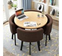 Space Saving Faux Marble Dining Table Set for 4 Stylish Metal Chairs Ideal for Kitchen Office or Conference Room Modern Home & Apartment Furniture