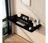 Space-Saving Floating Folding Table for Kitchen & Laundry Invisible Wall-Mounted Desk Drop Leaf Shelf for Small Spaces (Black 90x30cm/35x12in)