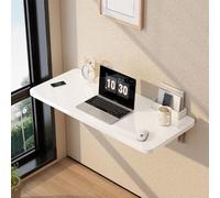 Space-Saving Floating Folding Table Invisible Drop Leaf Wall-Mounted Desk Compact Laundry Shelf for Small Spaces White (70x40cm/27.5x16in)