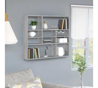 vidaXL Wall Shelf Grey Sonoma Engineered Wood 90x16x78 cm Wall-mounted