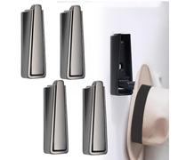 Space Saving Foldable Hooks, 2025 New Heavy Duty Wall Mounted Hangers, Ideal Choice in Bedroom Bathroom Entryway Closet for Towels Coats Bags Hats (4, Gray)