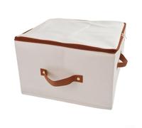 Space Saving Foldable Storage Box with Lid for Clothing Organization Reinforced Handles for Easy Transport and Moving (8L)